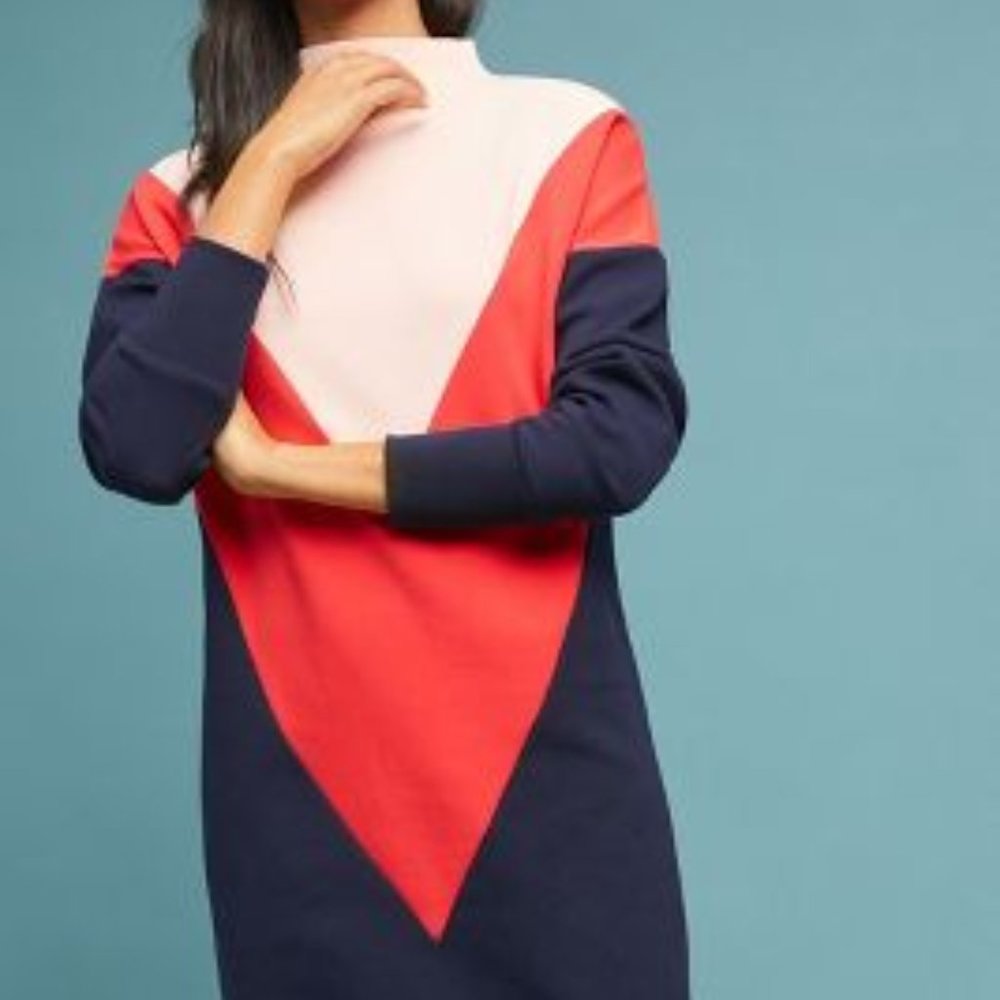 NWOT Anthropologie Chevron Dress XS